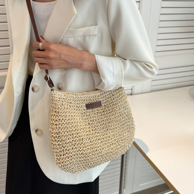 Women's bohemian shoulder bag - spacious woven tote - casual everyday