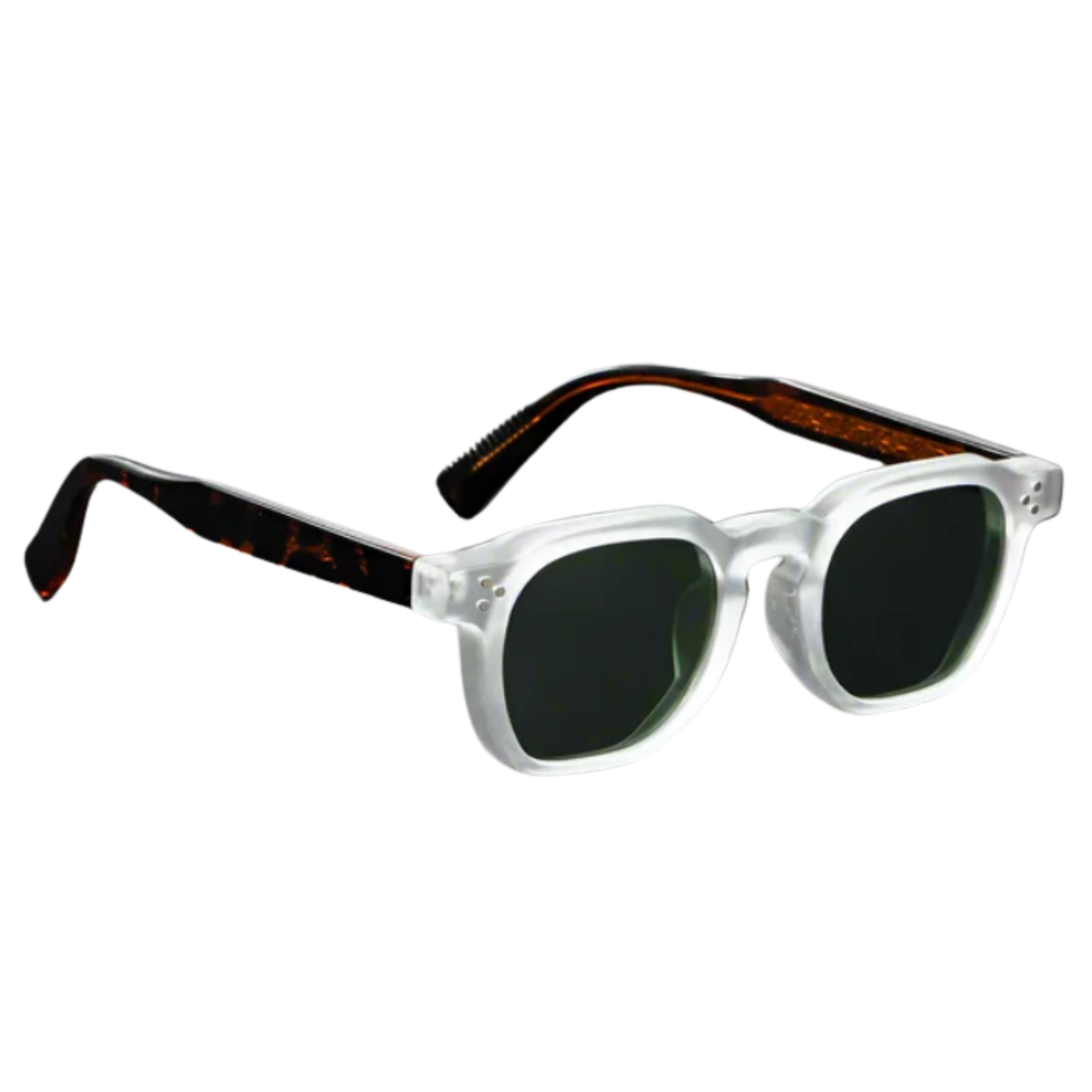 Polarized Square Sunglasses CP Frame Metal Core Rivet Detail Unisex UV400 Protection