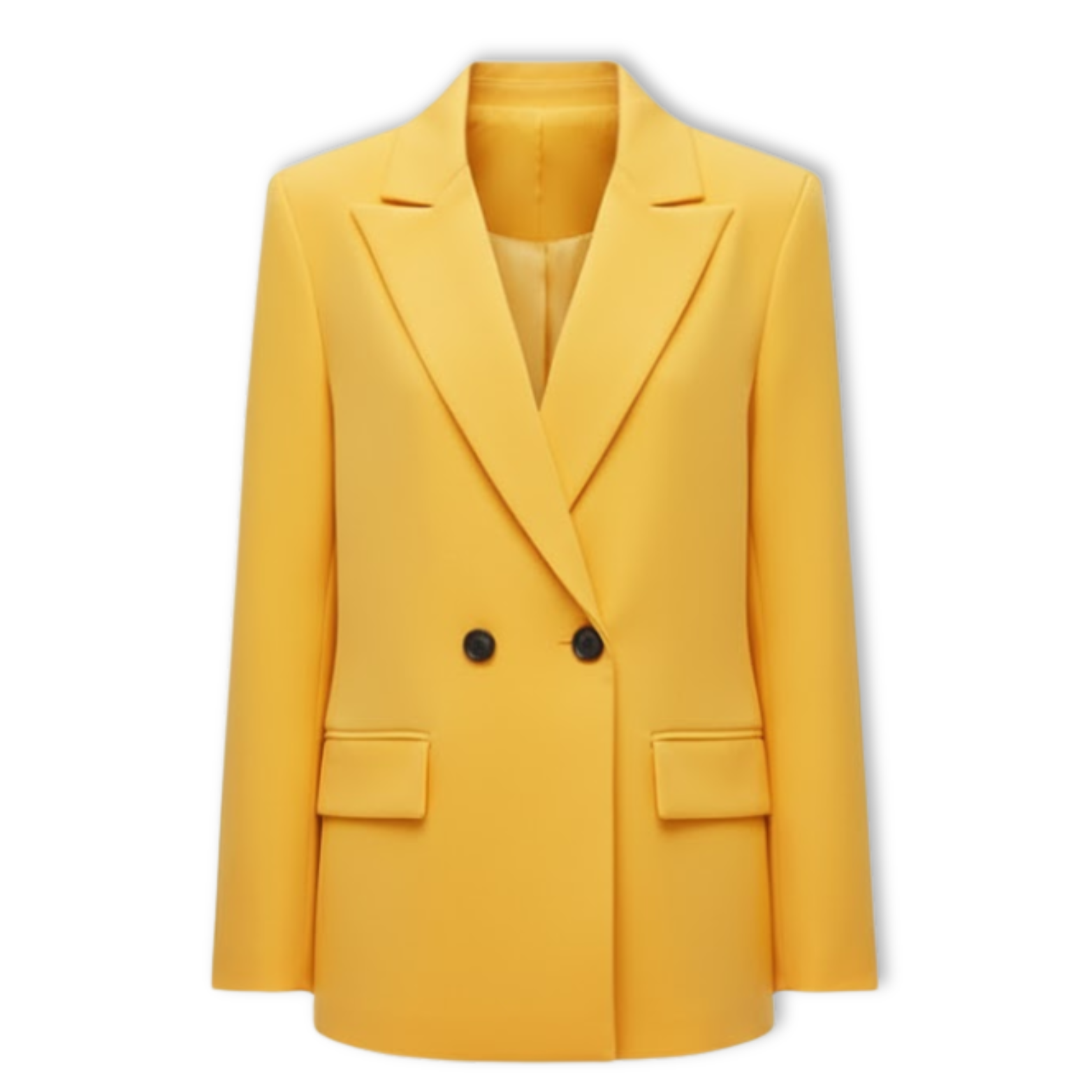 Women's Double Breasted Blazer Notched Lapel Long Sleeve Loose Fit Office Jacket