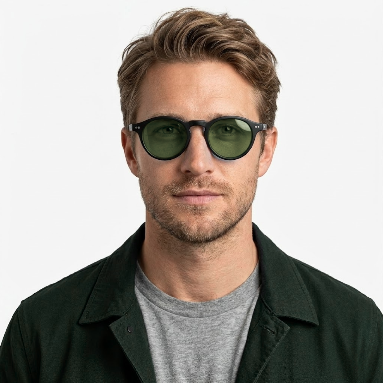 Polarized Retro Round Sunglasses Unisex Acetate Frame UV400 Protection Sun Shades