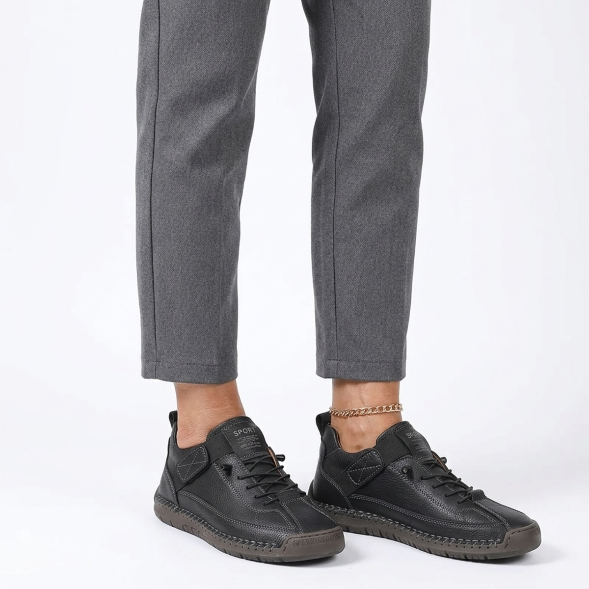 Women's sneakers — textured lace-up cushioned sole — casual daily