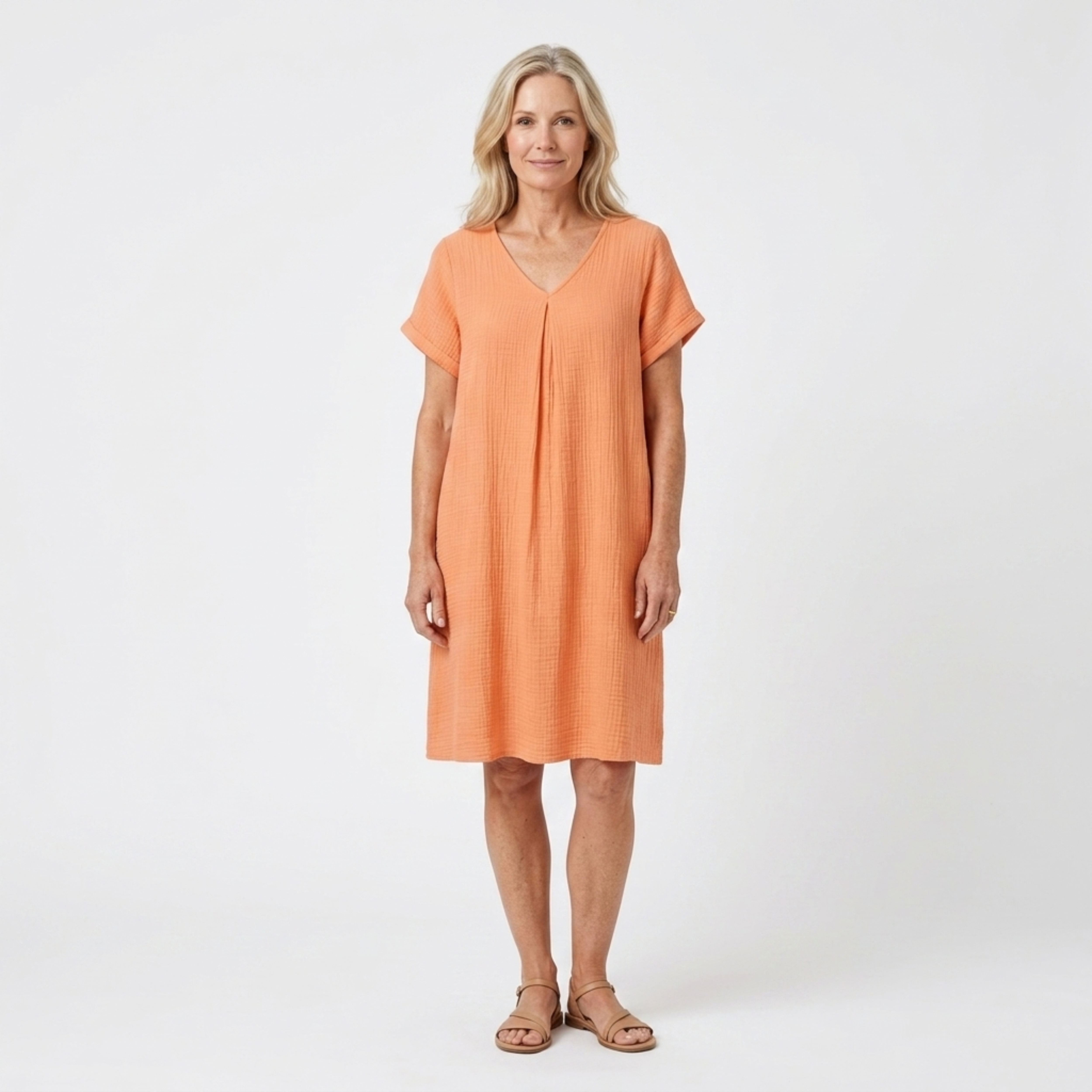 Women's Cotton Linen V Neck Maxi Dress Short Sleeve Loose Bohemian Casual Long Dress