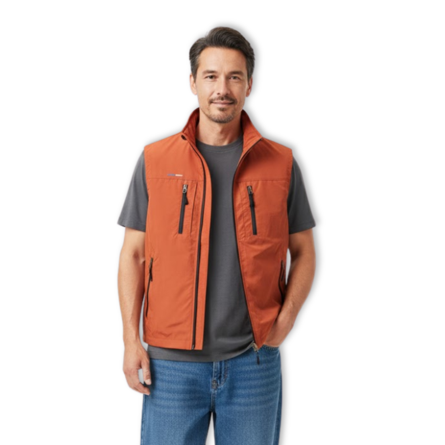Mens Multi-pocket Vests Casual Breathable Mesh Sleeveless Fishing Waistcoats