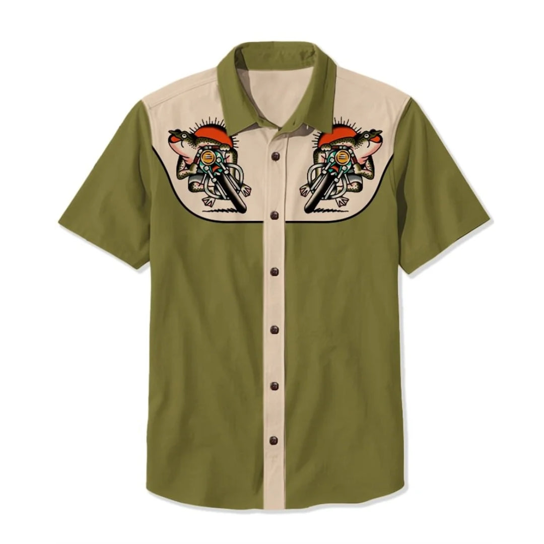 Embroidered Western Button Down Shirt