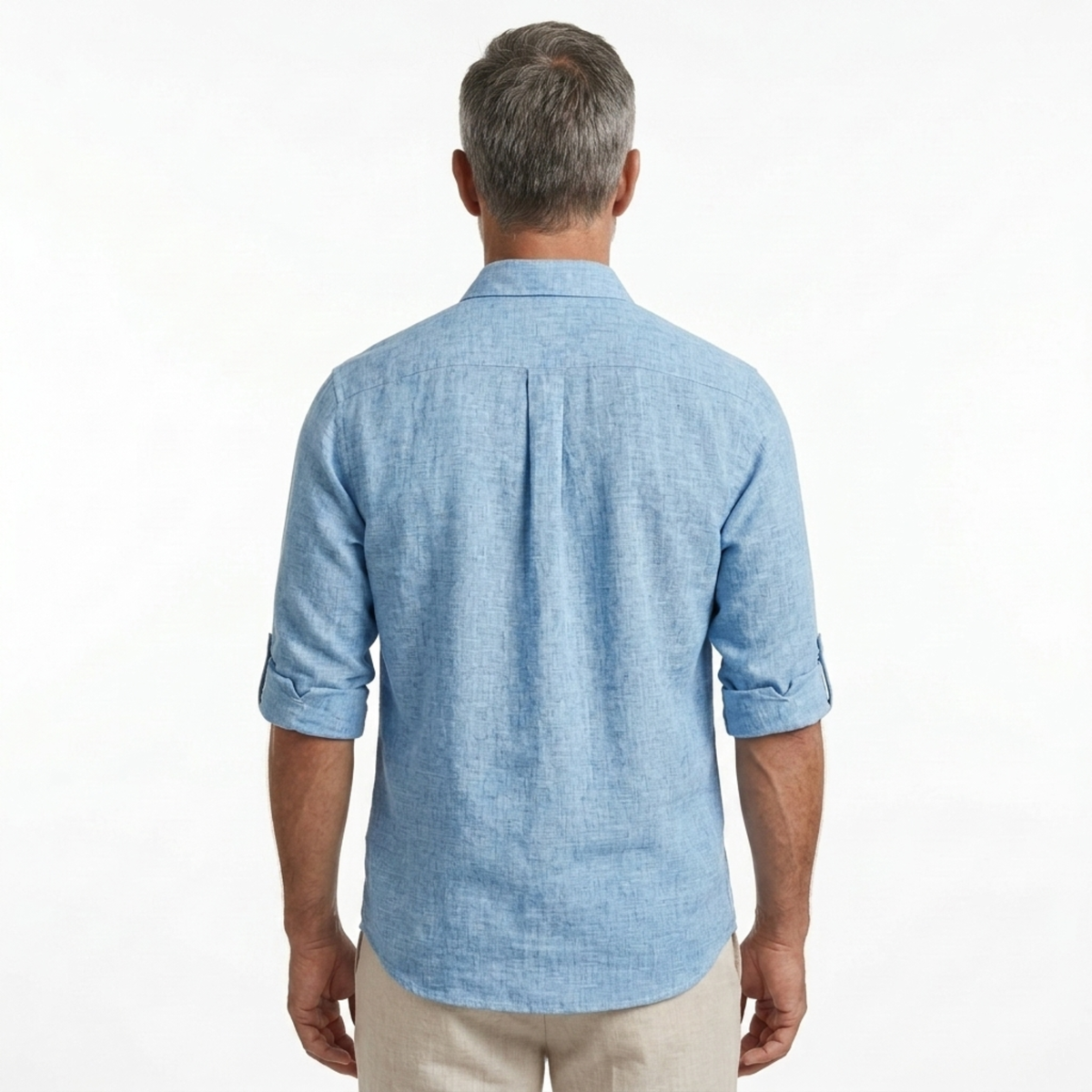 Men's linen polo shirt — regular fit short sleeve — holiday
