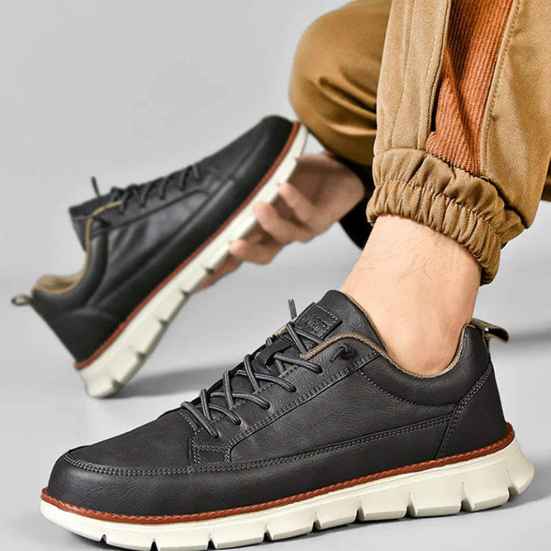 Men's sneakers | leather cushioned sole - casual daily