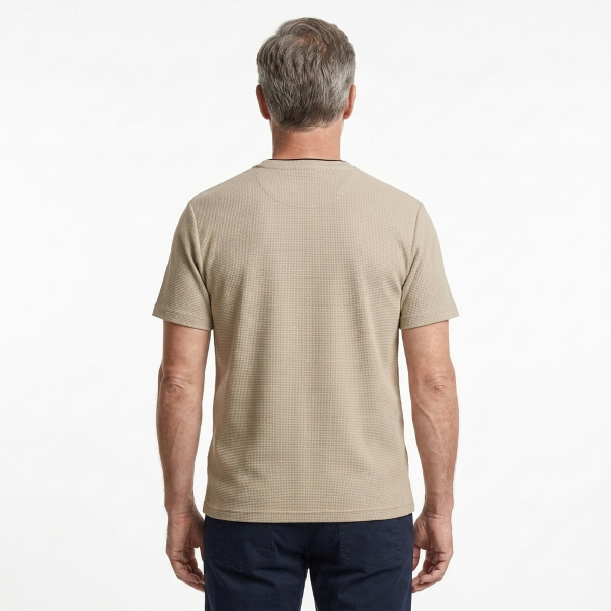 Men's waffle knit t-shirt — relaxed tailored fit — everyday casual