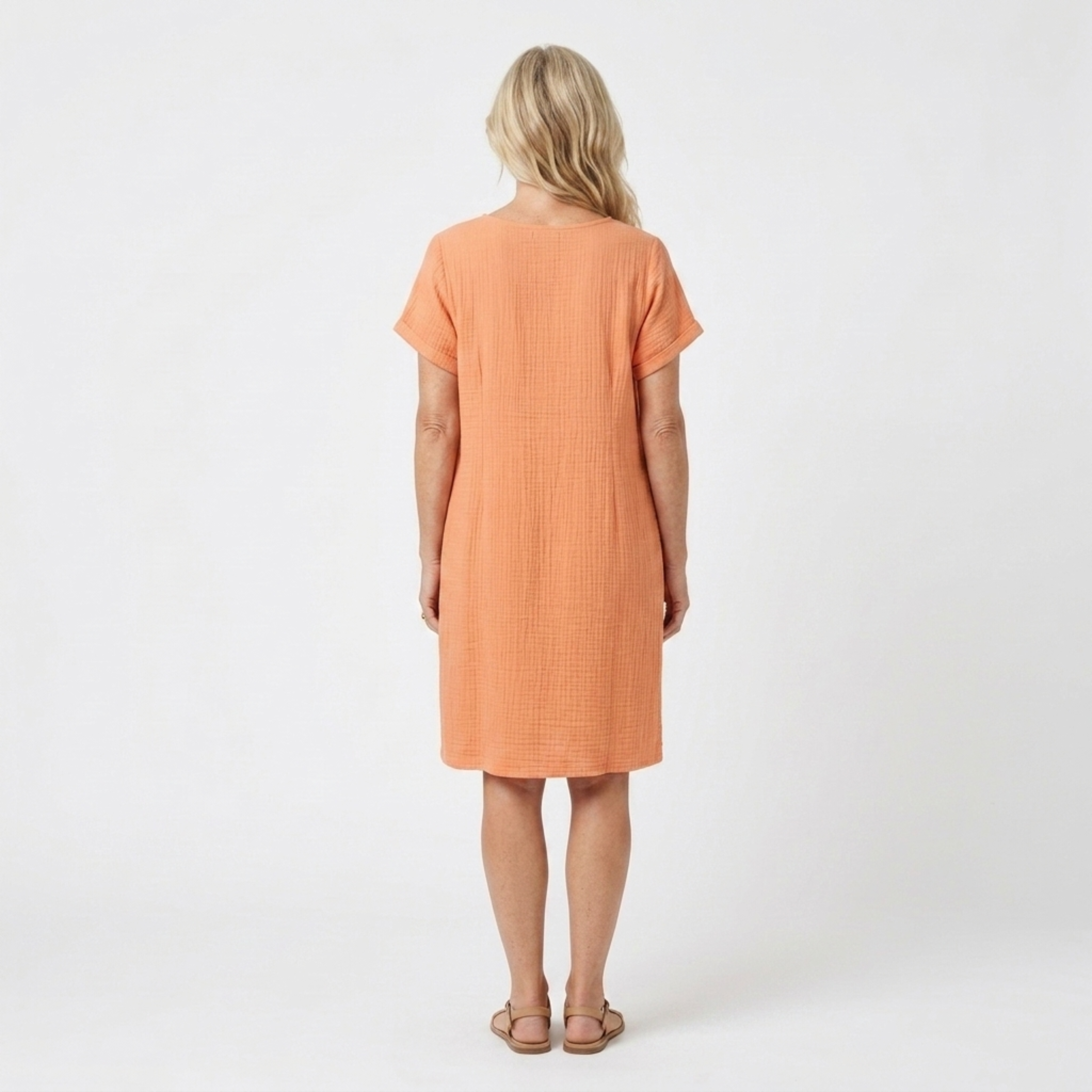Women's Cotton Linen V Neck Maxi Dress Short Sleeve Loose Bohemian Casual Long Dress