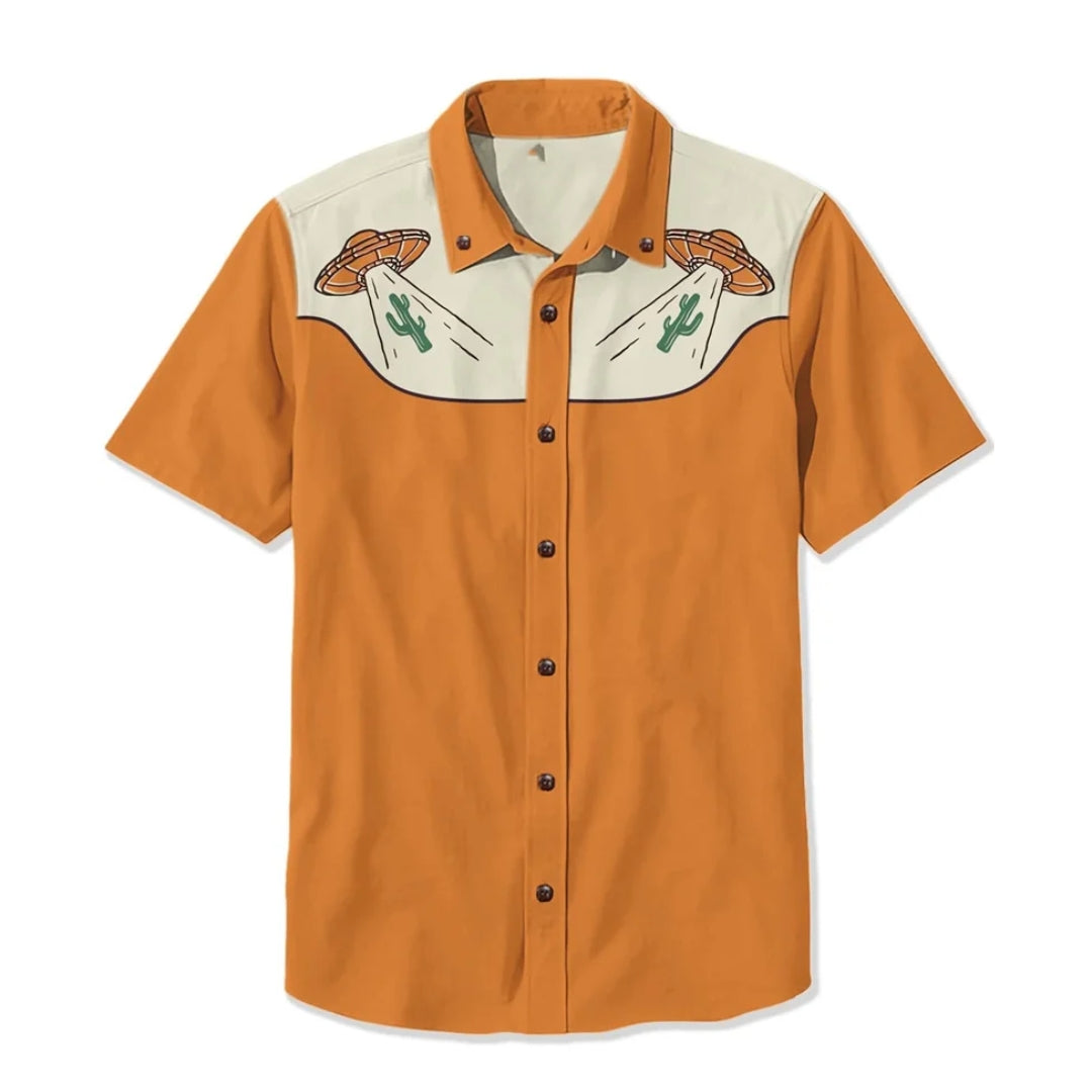 Embroidered Western Button Down Shirt