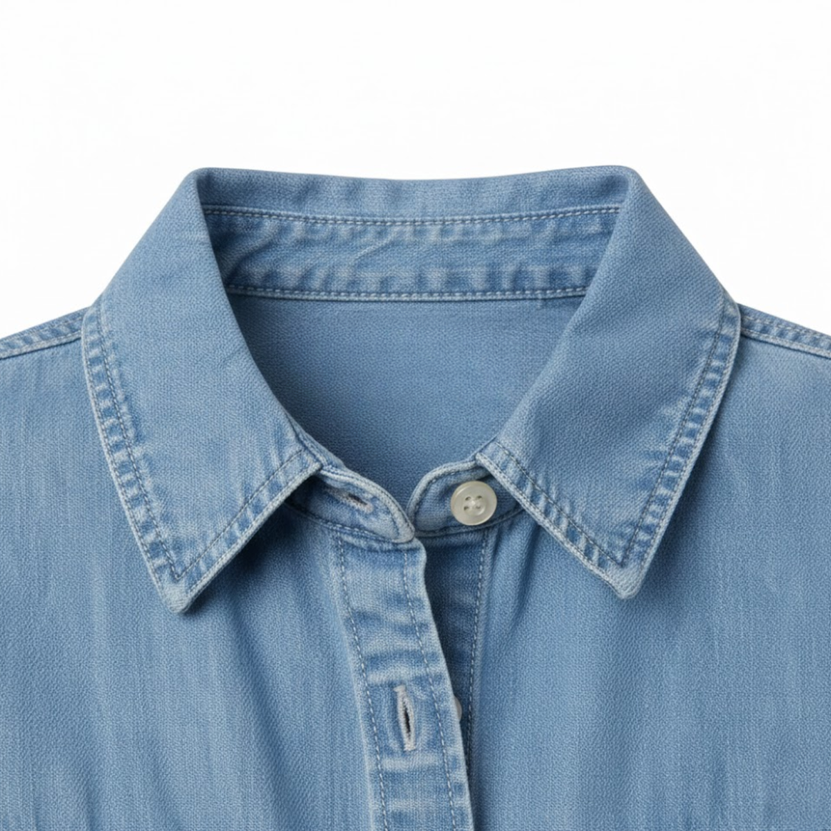 Women's Button Down Denim Shirt Long Sleeve Turn Down Collar Casual Cotton Blouse