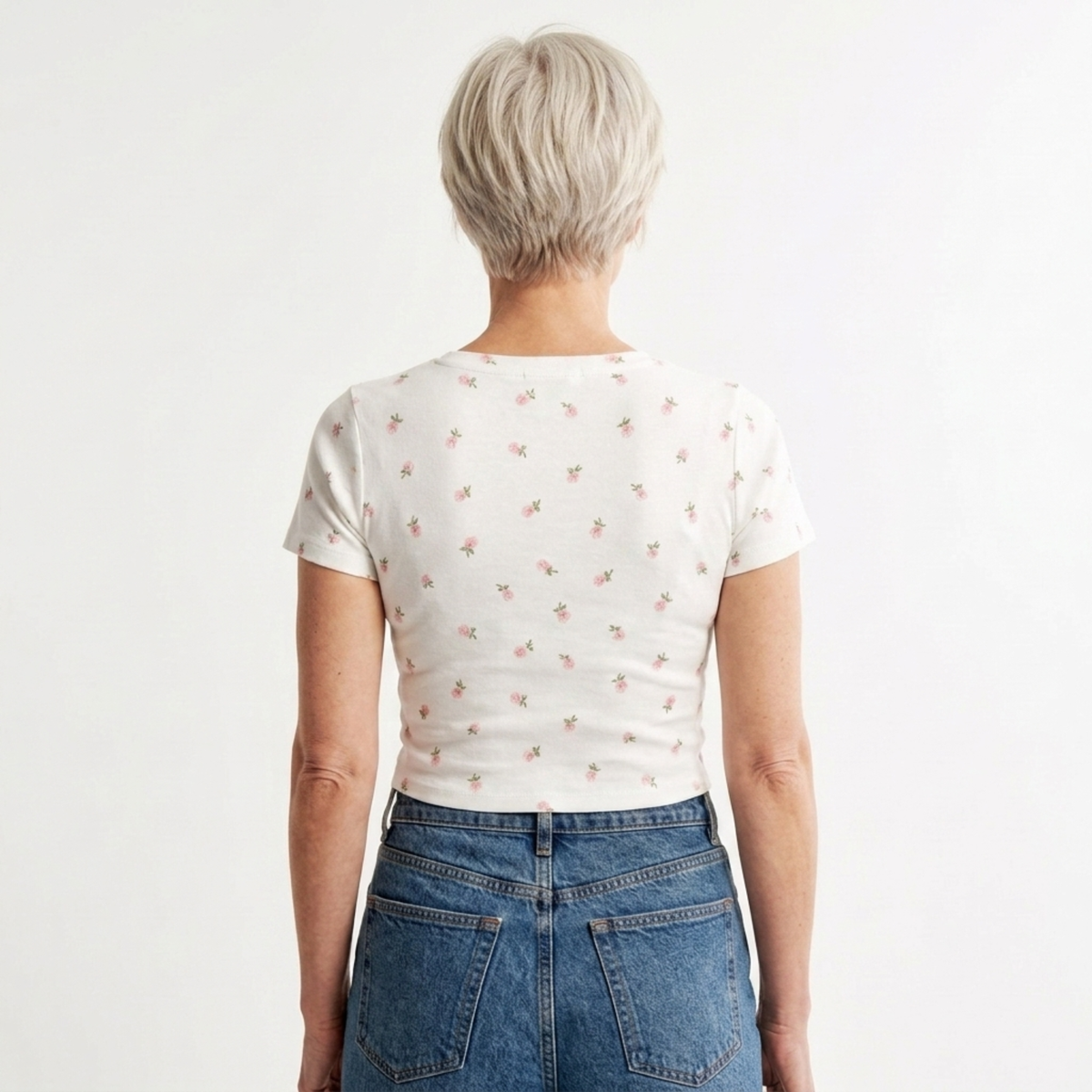 Wrap style crop top for women featuring v-neck and fitted silhouette
