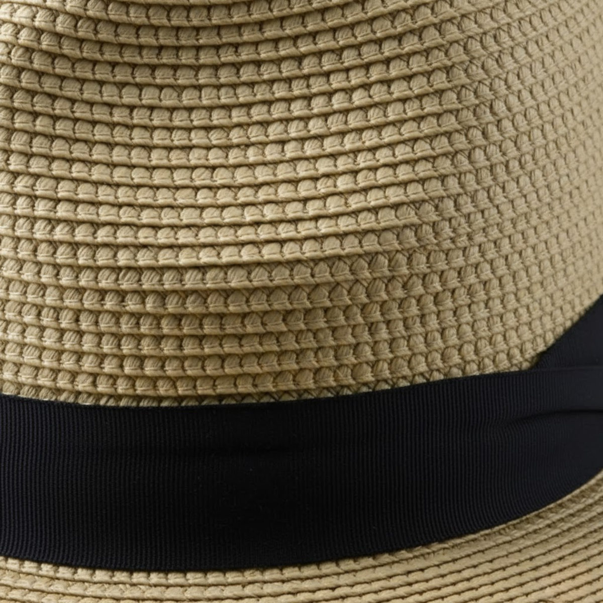 Unisex Panama Straw Hat with Wide Brim and Contrast Ribbon Trim