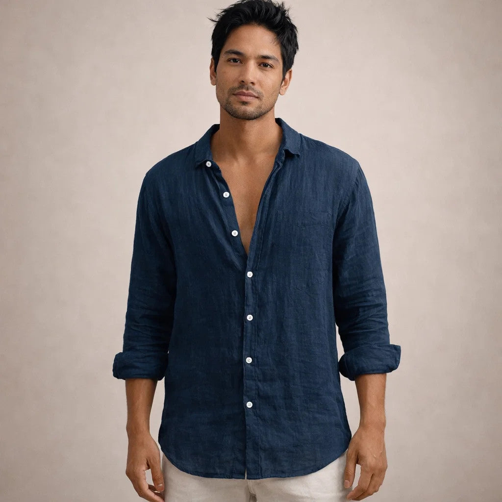 Men's Regular Fit Linen Shirt