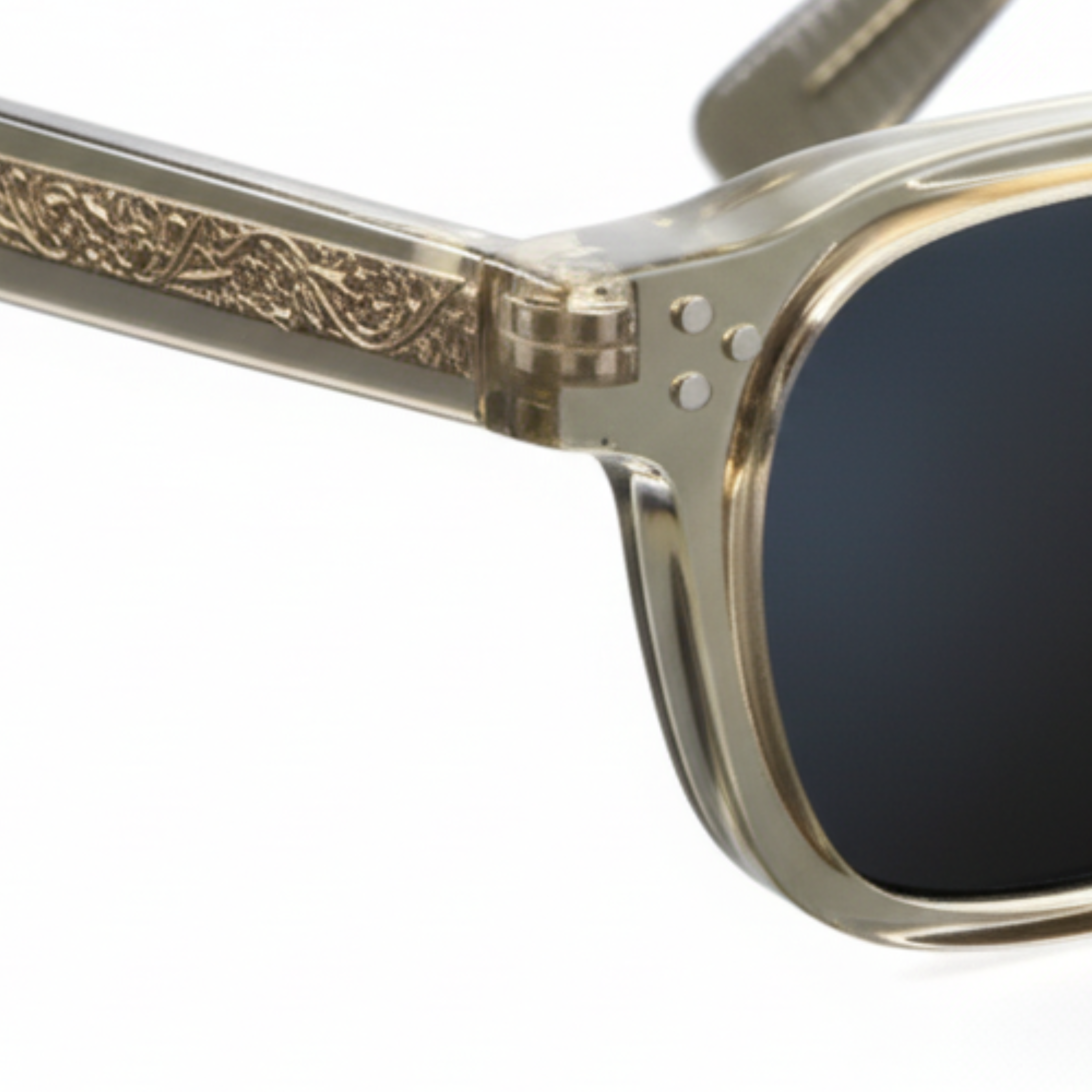 Polarized Square Sunglasses CP Frame Metal Core Rivet Detail Unisex UV400 Protection
