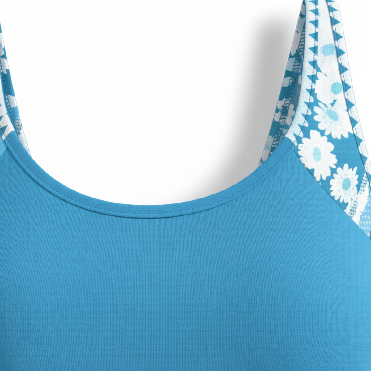 Printed Tankini Swimsuit Set with Scoop Neck Top and High-Waisted Shorts for Women