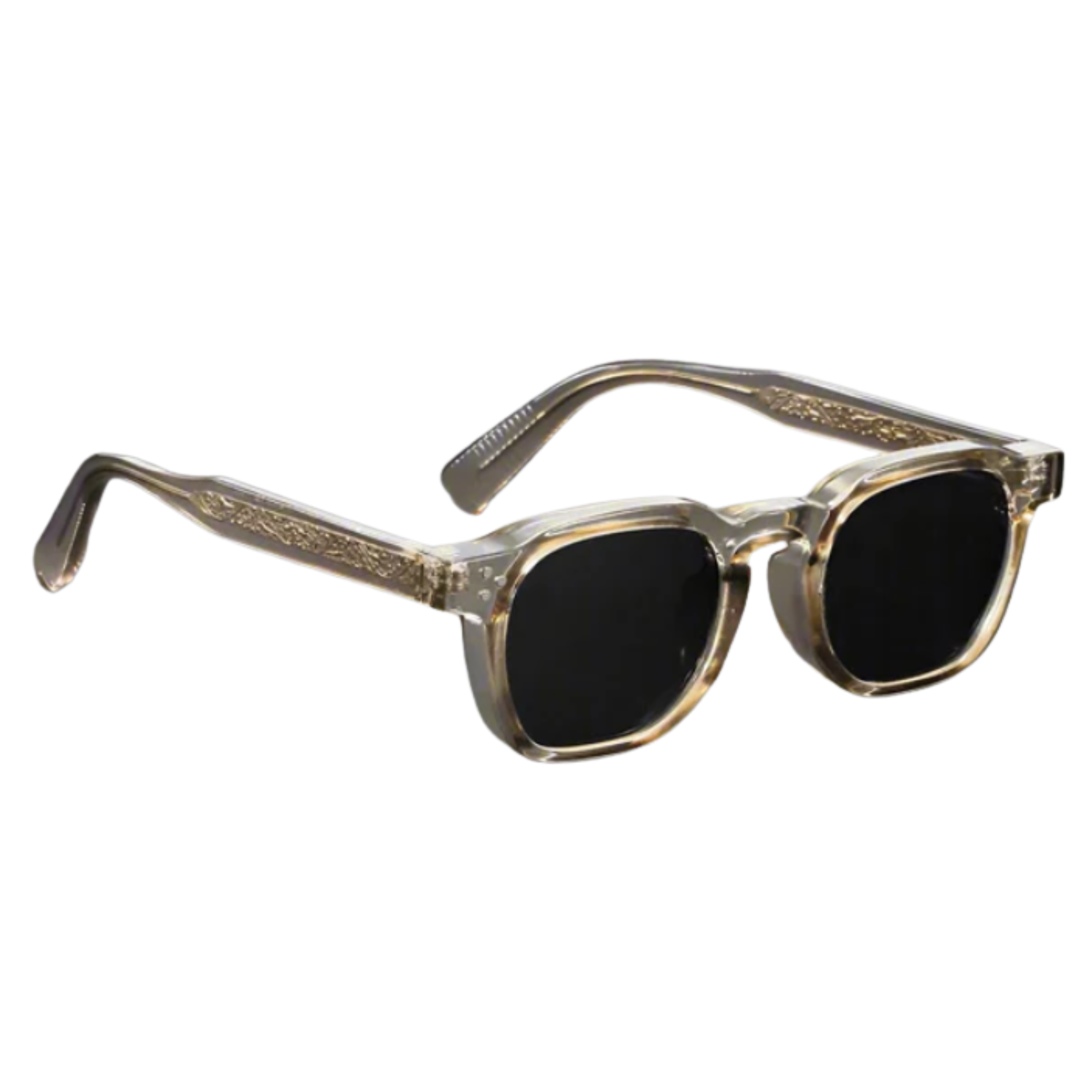 Polarized Square Sunglasses CP Frame Metal Core Rivet Detail Unisex UV400 Protection
