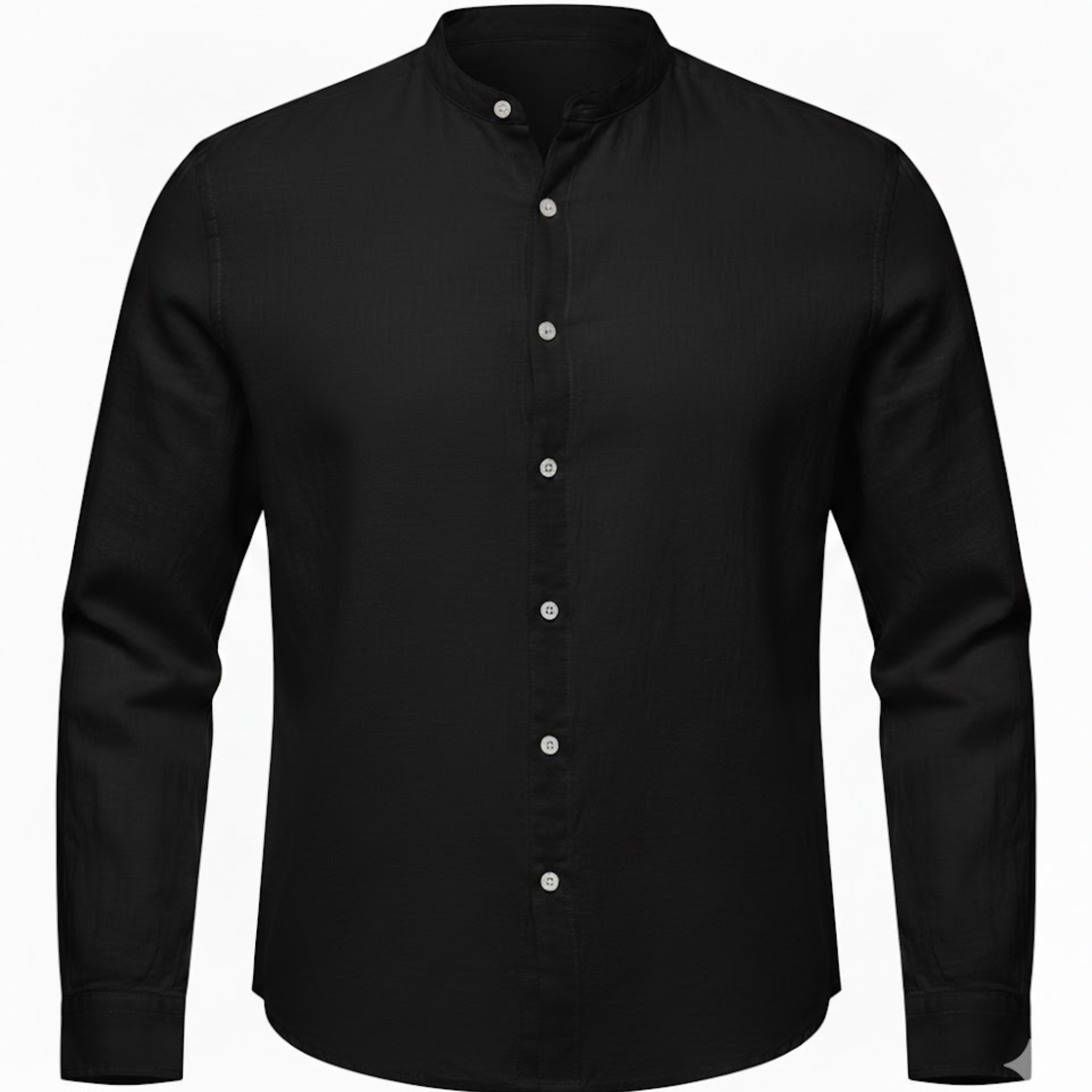 Men's Cotton Linen Henley Shirt Long Sleeve Slim Fit Single Breasted Casual Beach Top