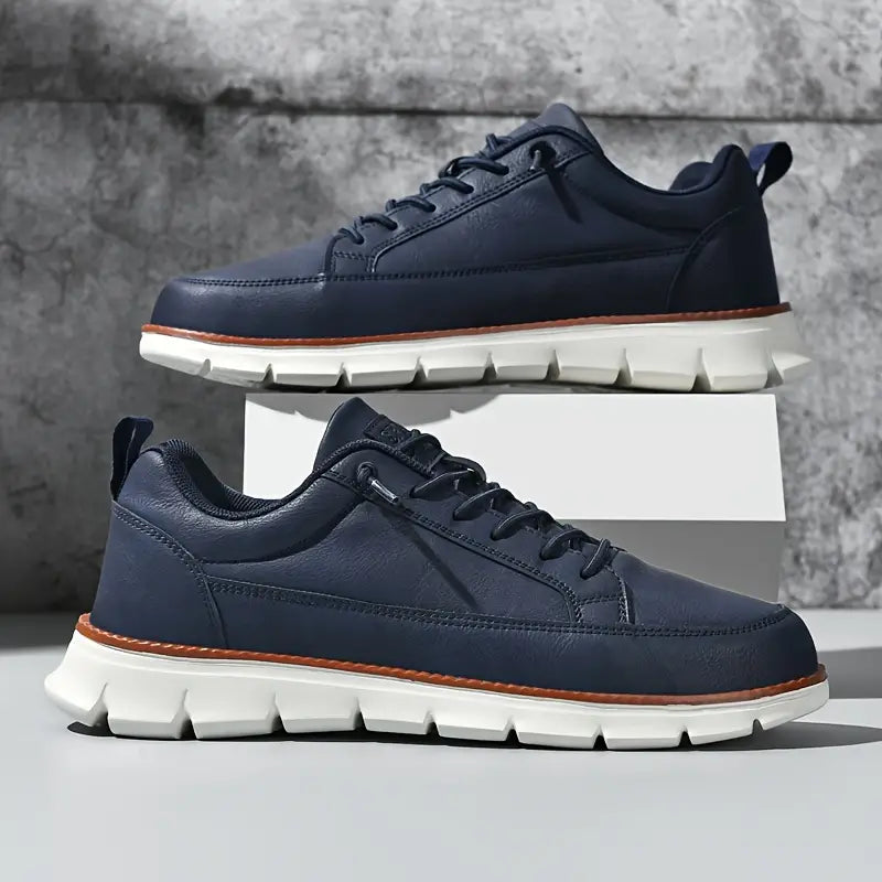 Men's sneakers | leather cushioned sole - casual daily