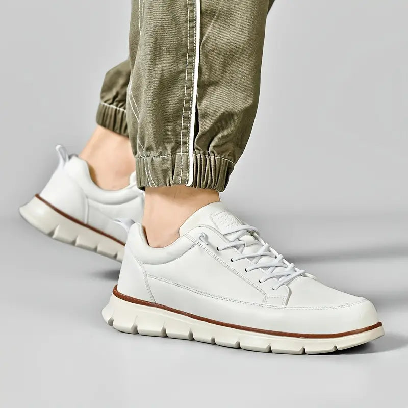 Men's sneakers | leather cushioned sole - casual daily