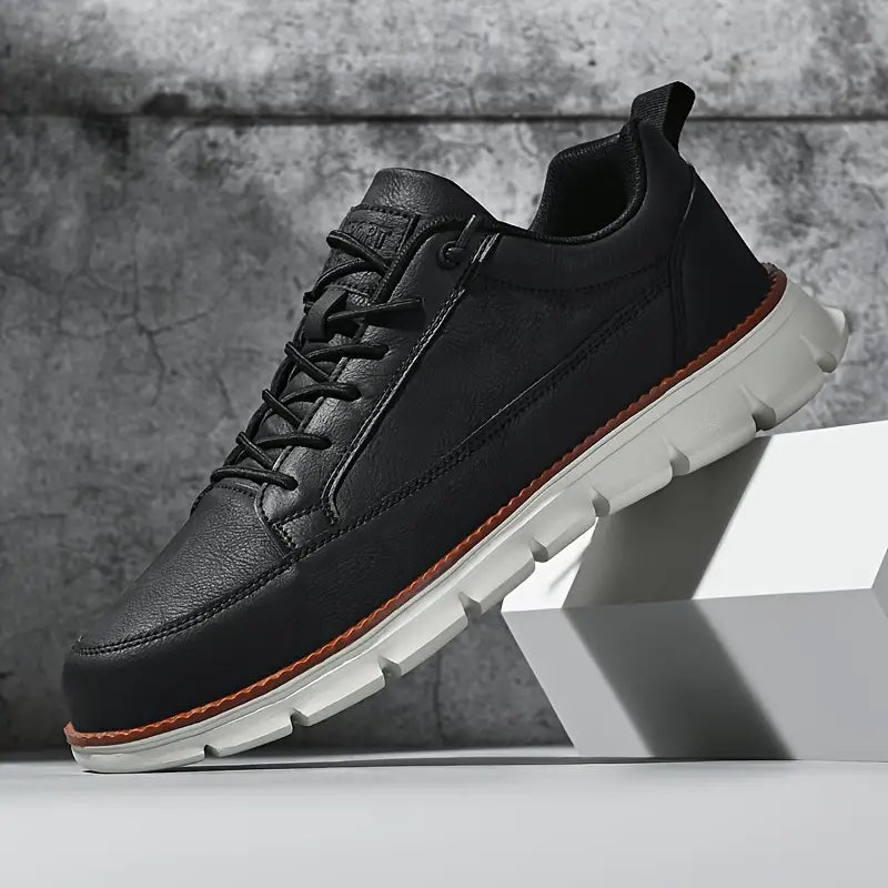 Men's sneakers | leather cushioned sole - casual daily