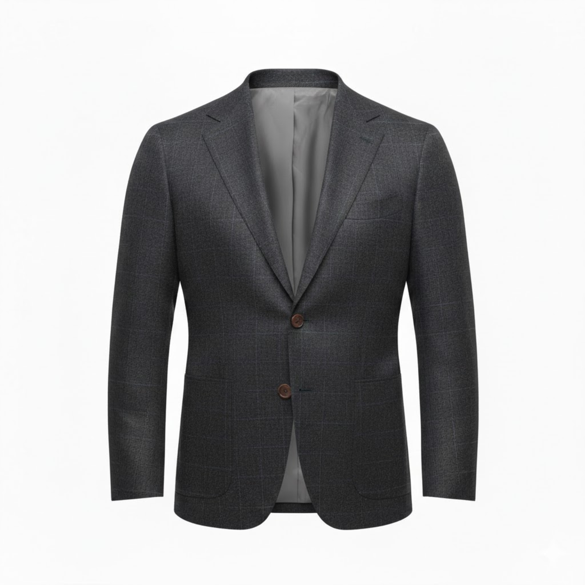 Men's Slim Fit Tailored Blazer with Notched Lapels and Two-Button Closure