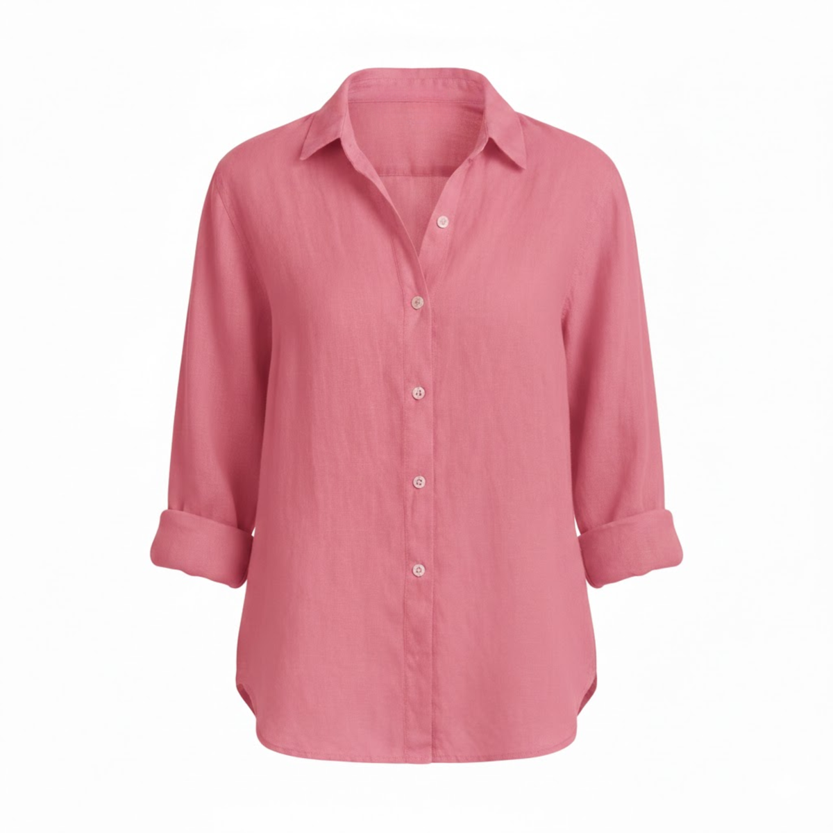 Women's Cotton Linen T-Shirt Half Sleeve Turn-Down Collar Loose Fit Casual Tee Top