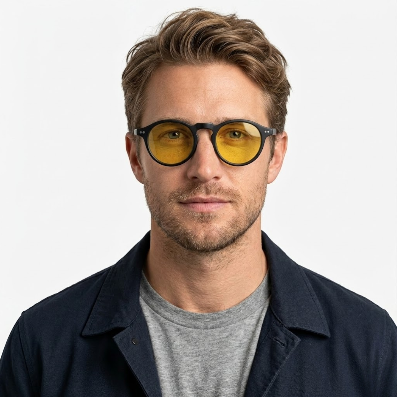 Polarized Retro Round Sunglasses Unisex Acetate Frame UV400 Protection Sun Shades