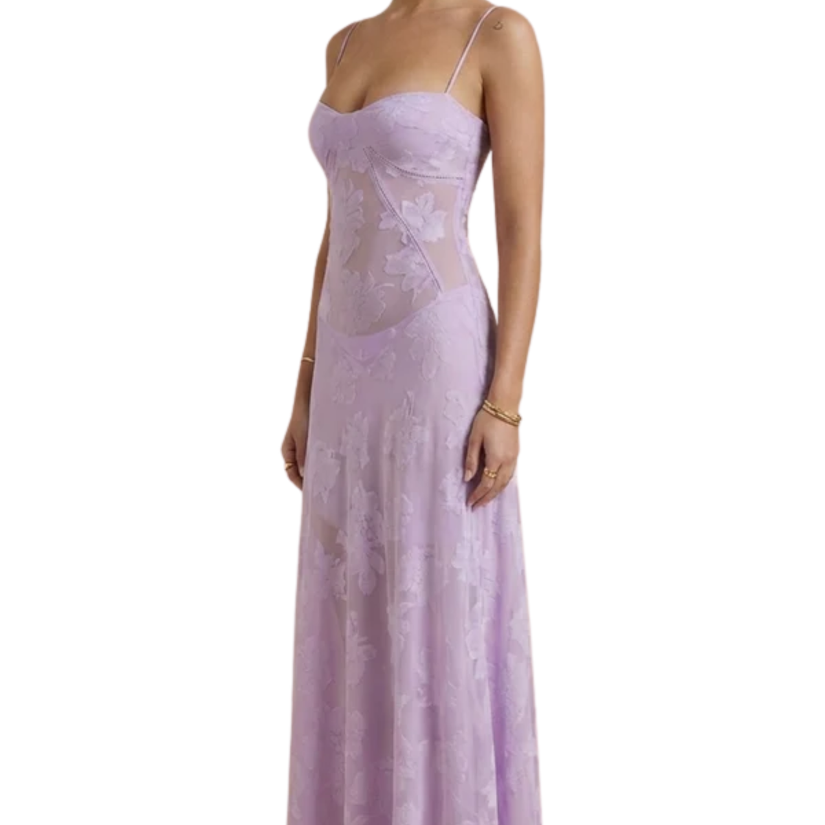 Women's Floral Maxi Dress Lace Overlay Sweetheart Neckline Spaghetti Strap Formal