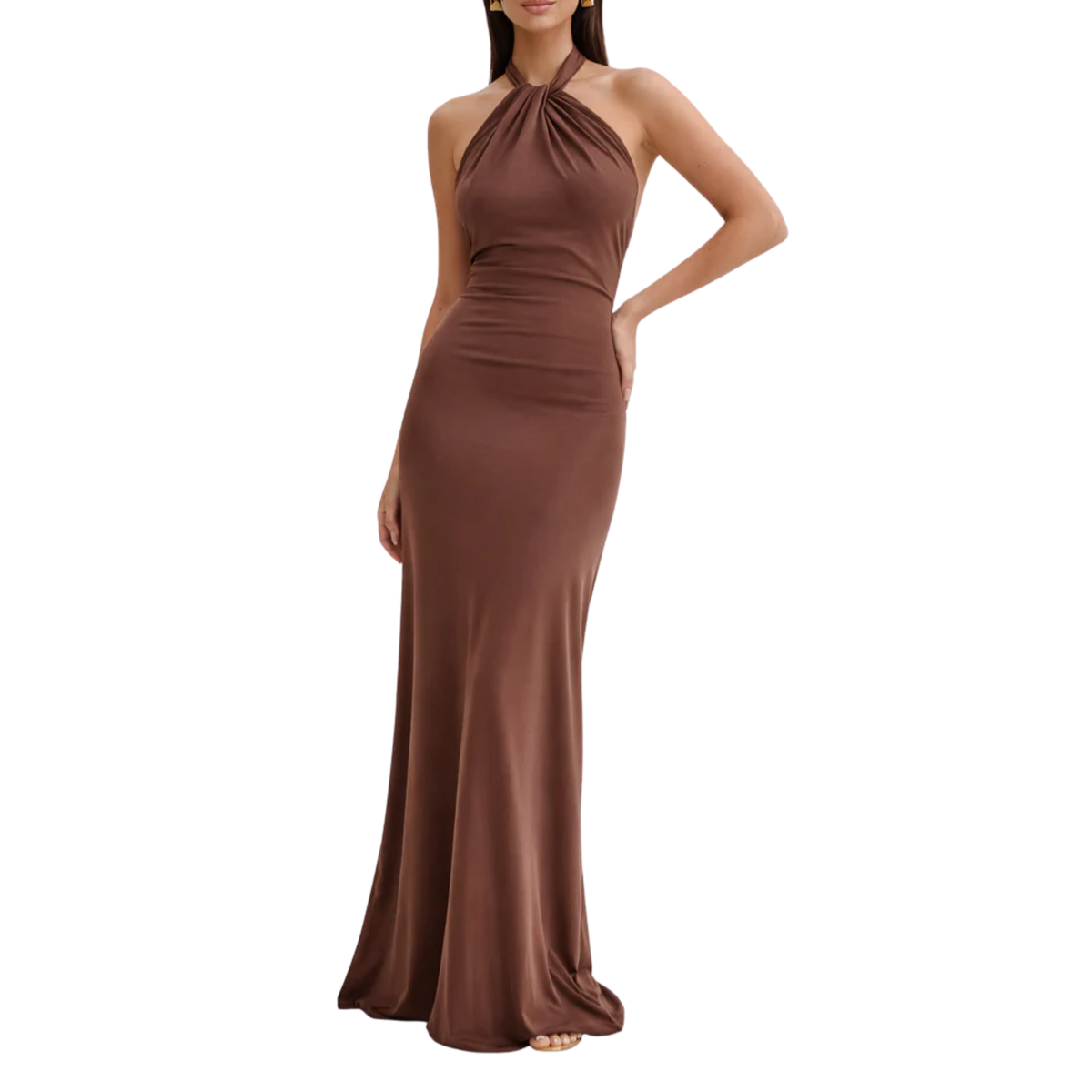 Women's Off Shoulder Maxi Dress Lace Bell Sleeve Smocked Waist Formal Evening Dress