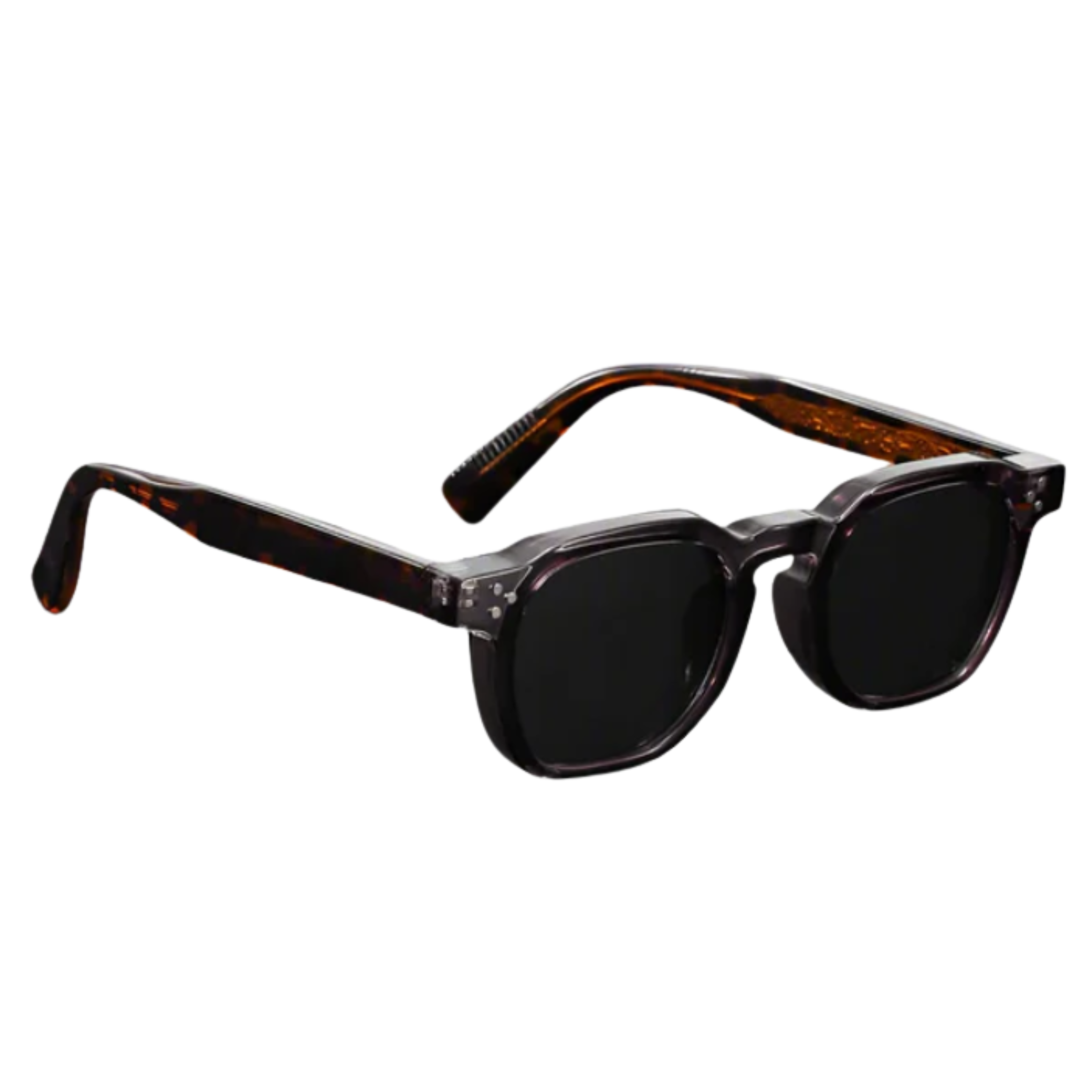 Polarized Square Sunglasses CP Frame Metal Core Rivet Detail Unisex UV400 Protection