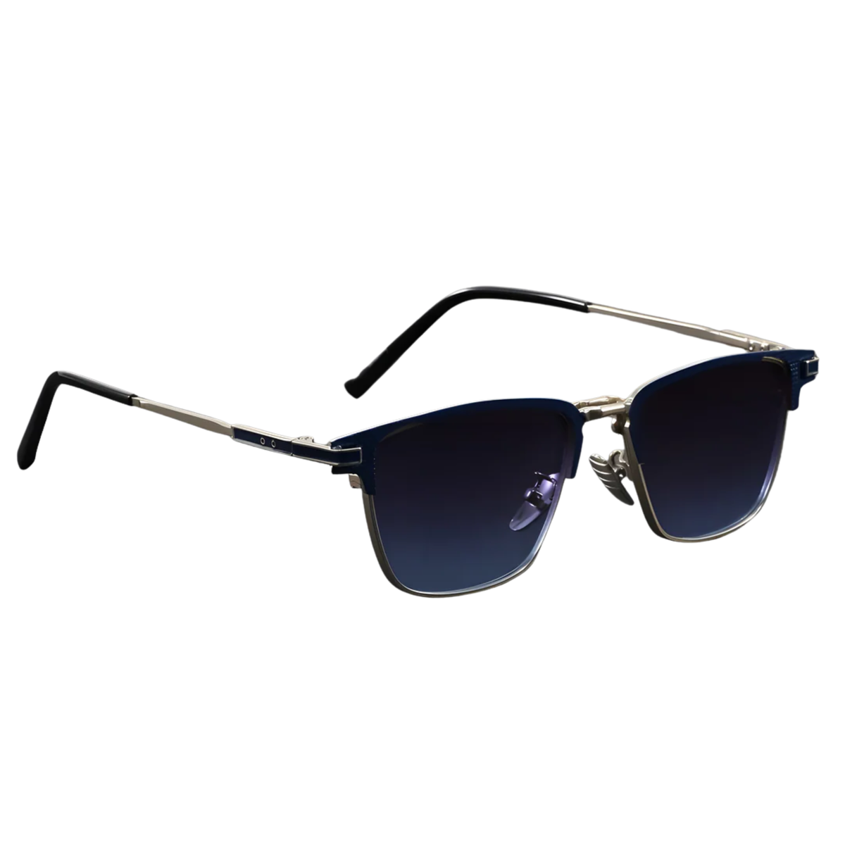 Half Frame Square Sunglasses Titanium Metal Polarized Luxury Designer Shades Unisex