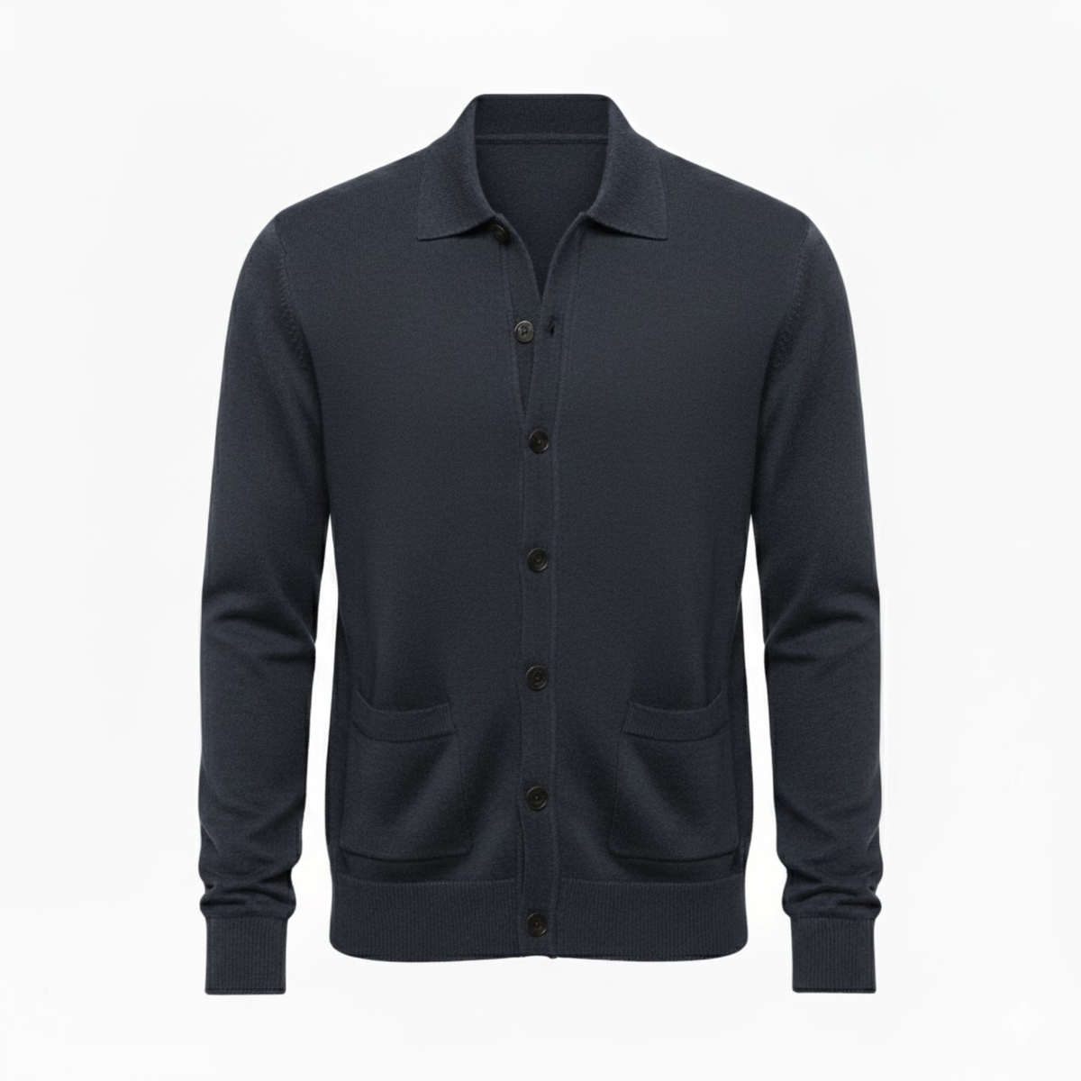 Men's Knit Cardigan Single Breasted Turn-Down Collar Casual Sweater Jacket
