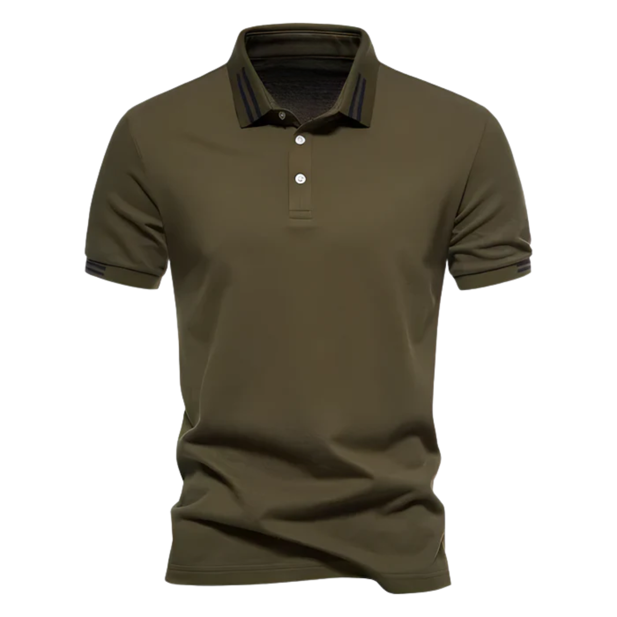 Men's short sleeve polo shirt — tailored slim fit stripe details — casual daily