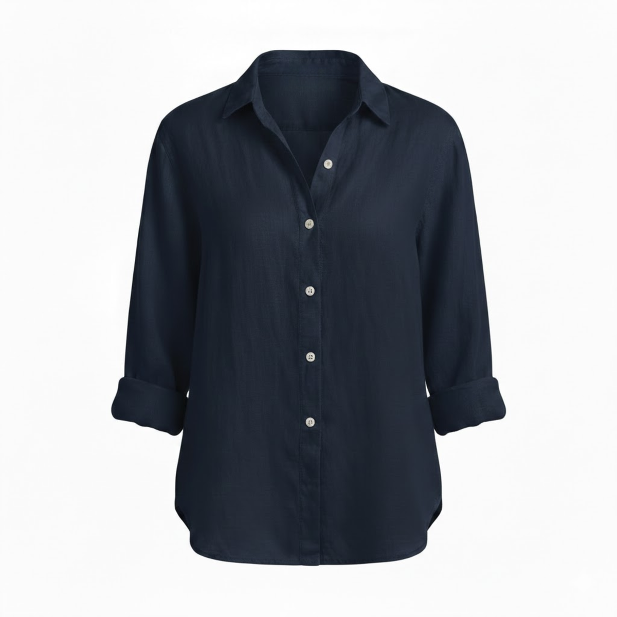 Women's Cotton Linen T-Shirt Half Sleeve Turn-Down Collar Loose Fit Casual Tee Top