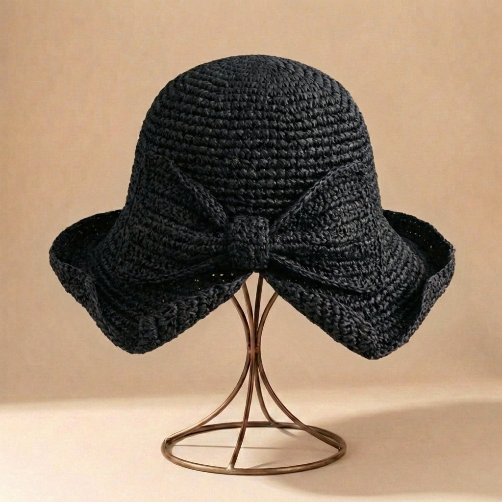 Women's bucket sun hat | wide brim with bow detail | casual holiday cap