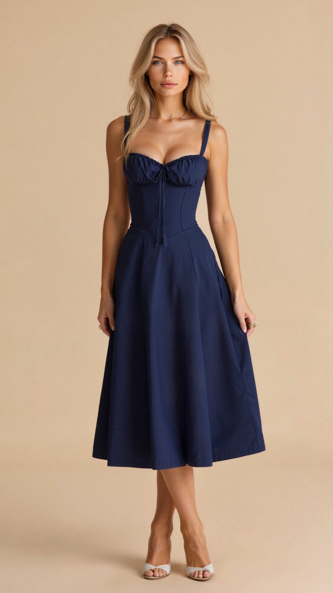 Floral Corset Midi Dress
