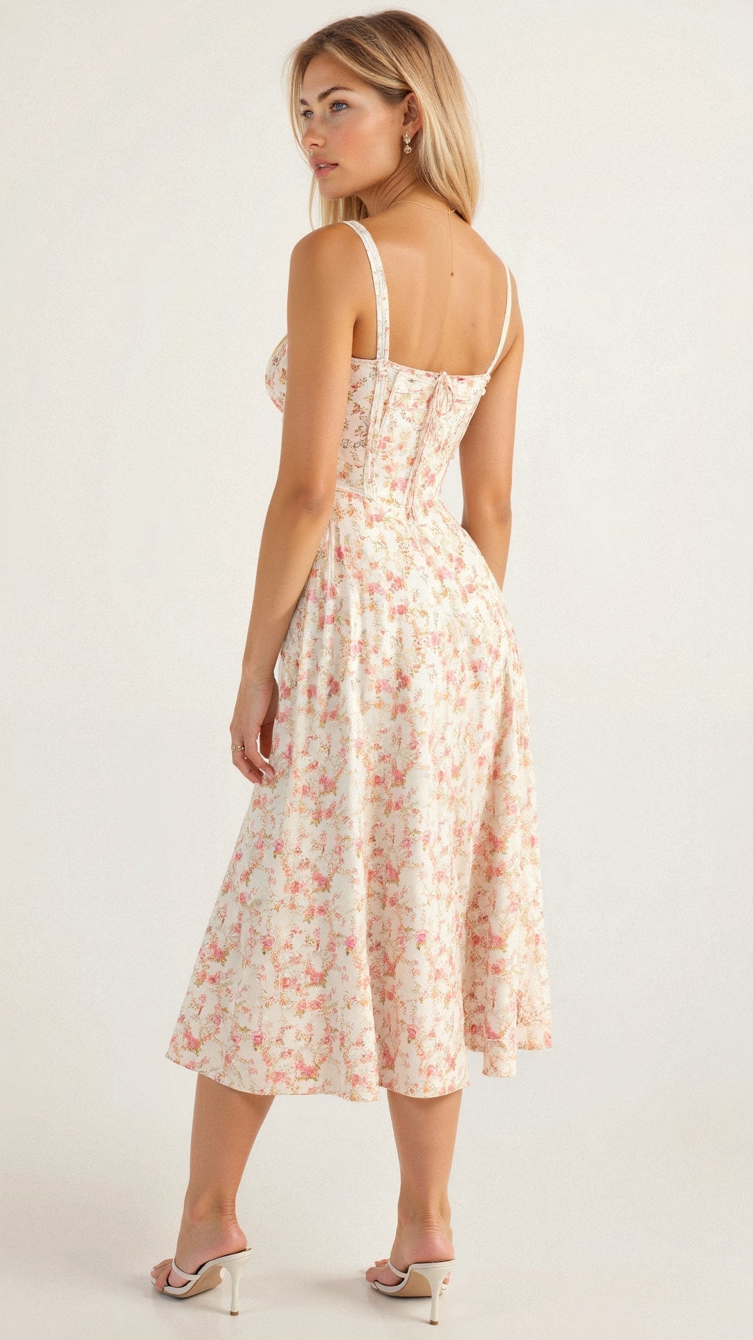 Floral Corset Midi Dress