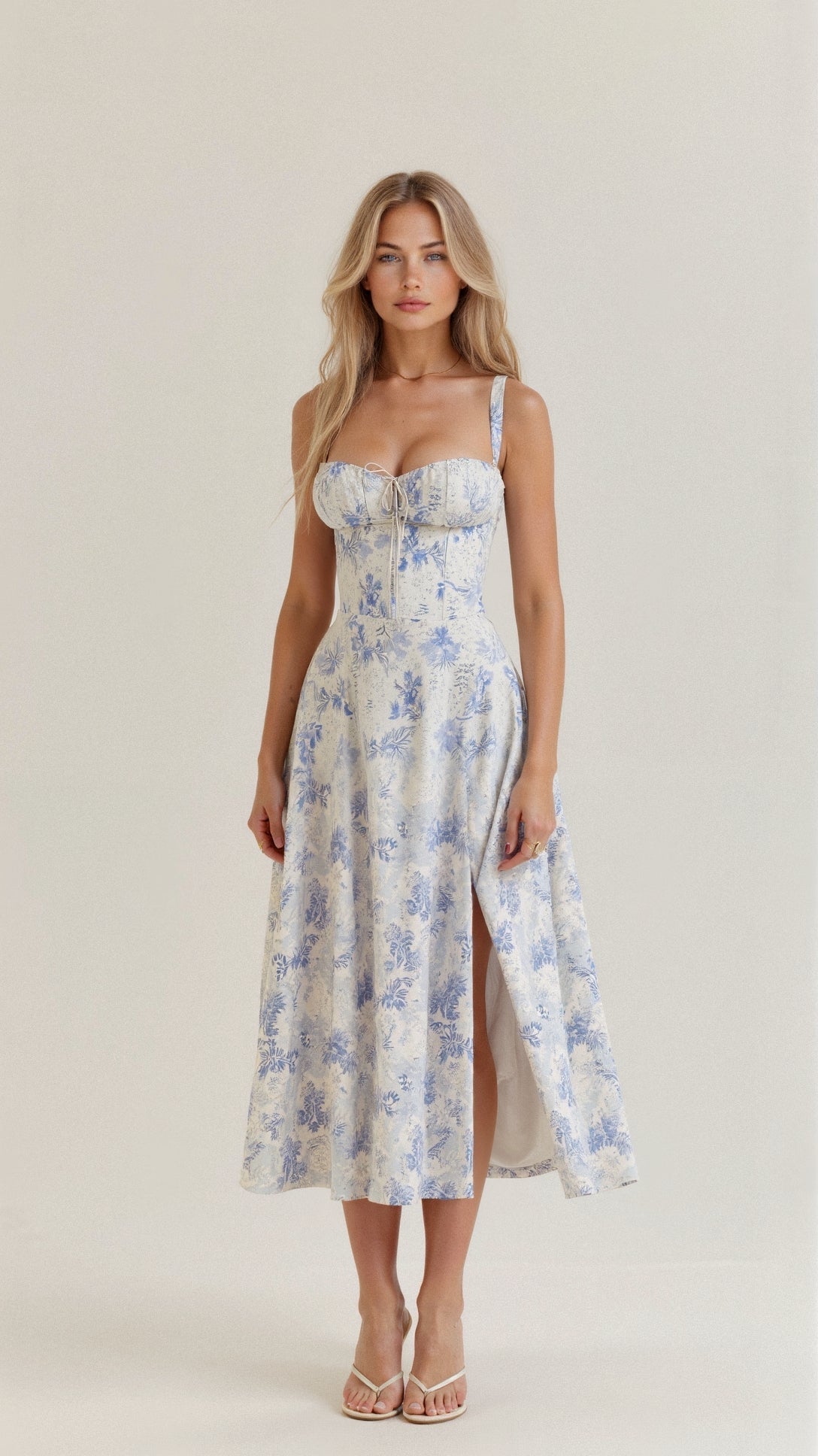 Floral Corset Midi Dress