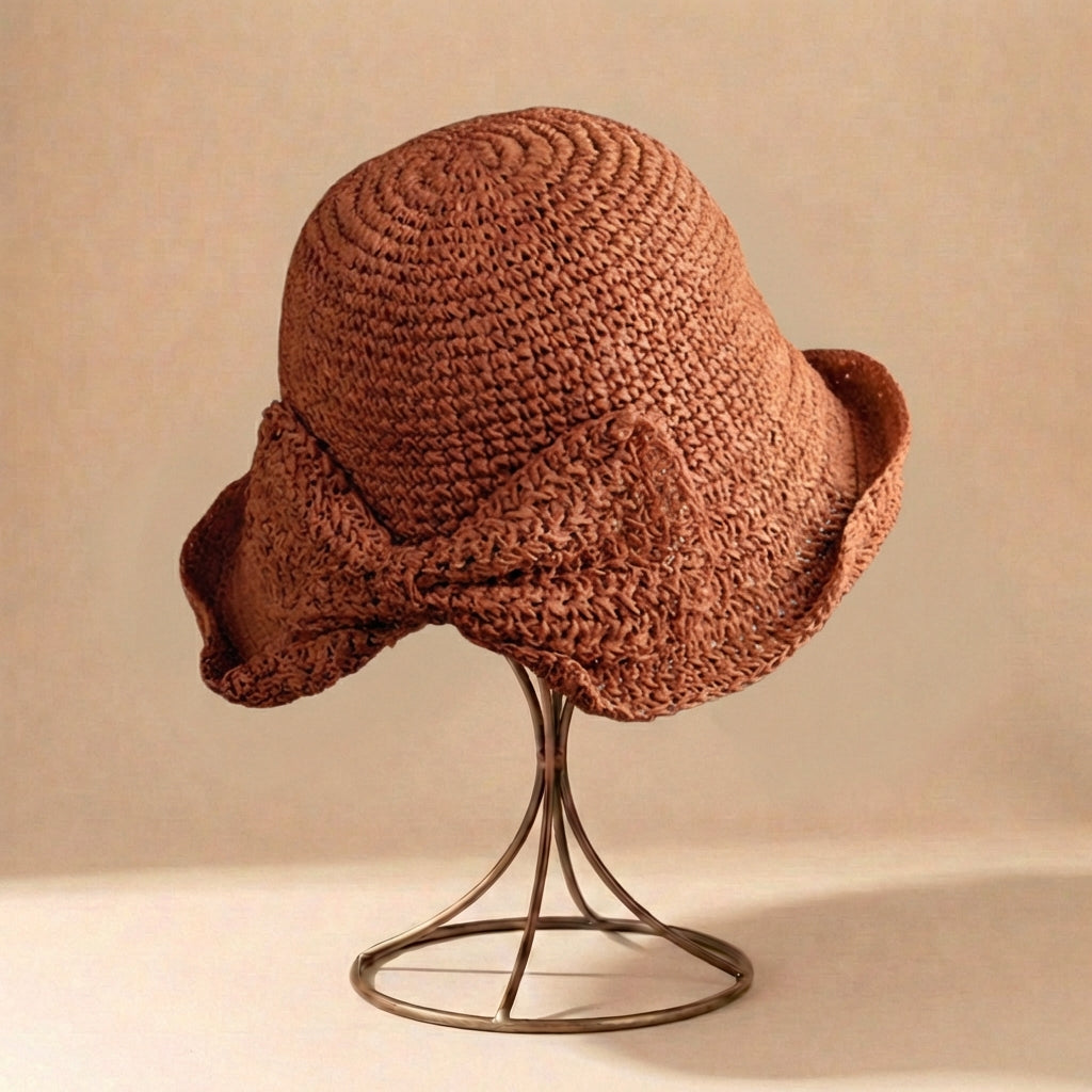 Women's bucket sun hat | wide brim with bow detail | casual holiday cap