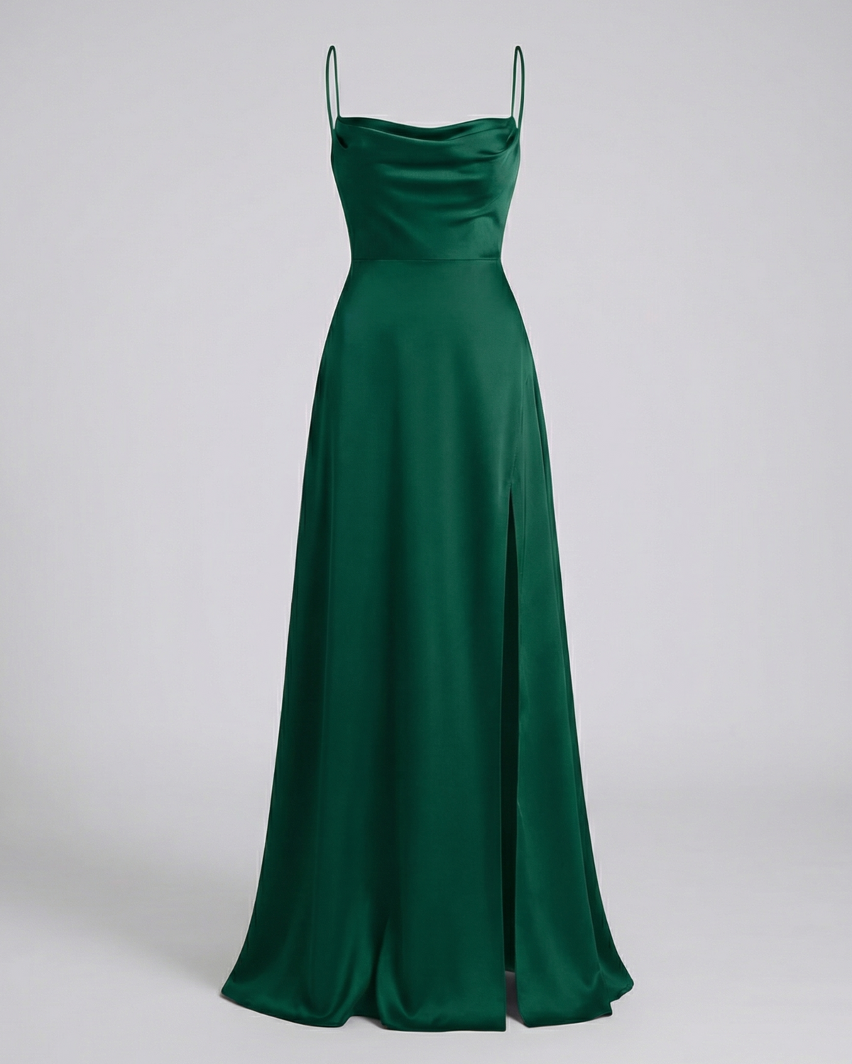 Women's maxi dress - figure-hugging drape with leg slit - formal evening