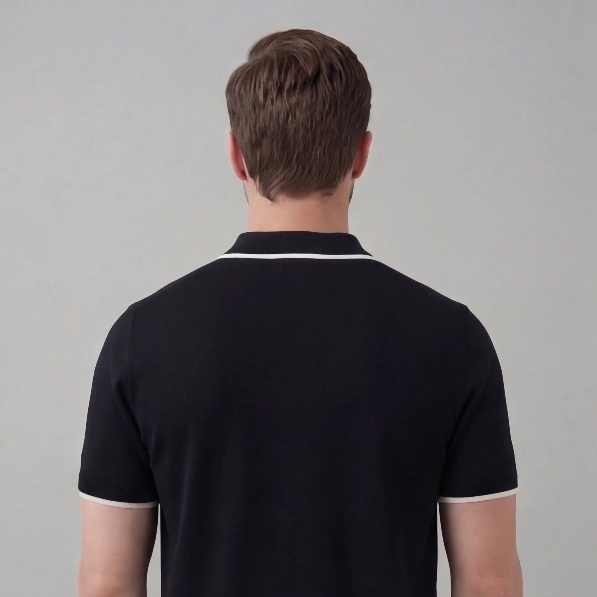 Men's knit polo shirt | buttonless casual summer top