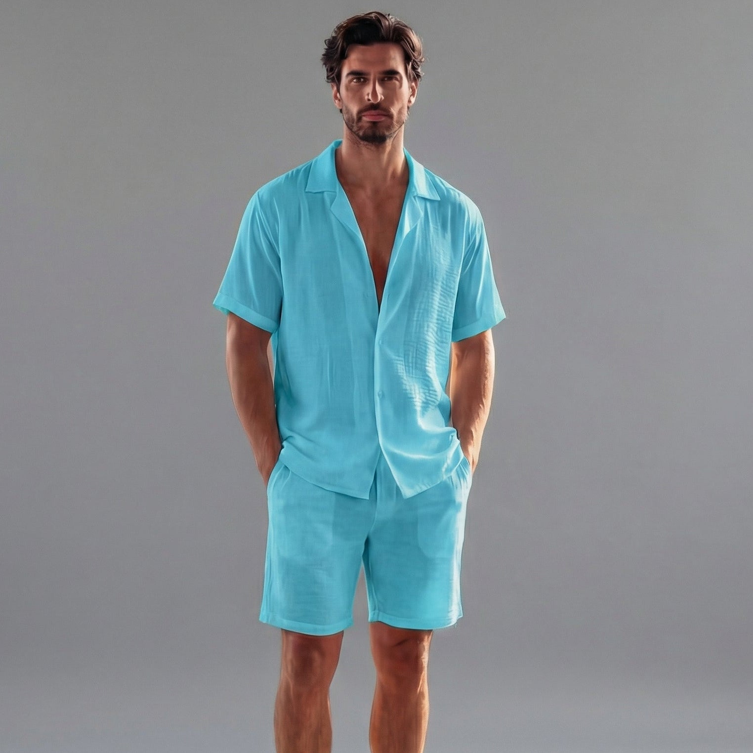 Linen two-piece set | men's summer outfit