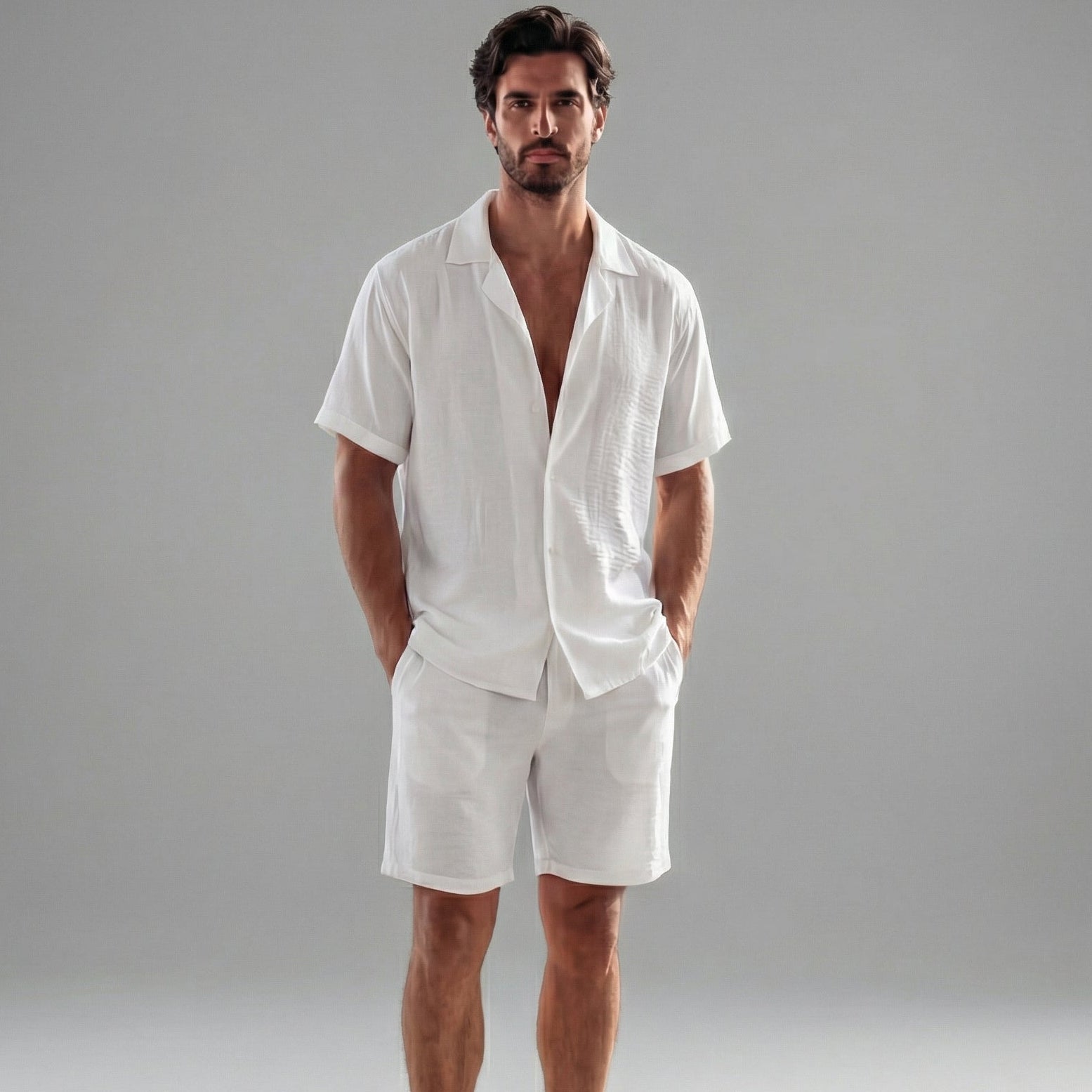 Linen two-piece set | men's summer outfit