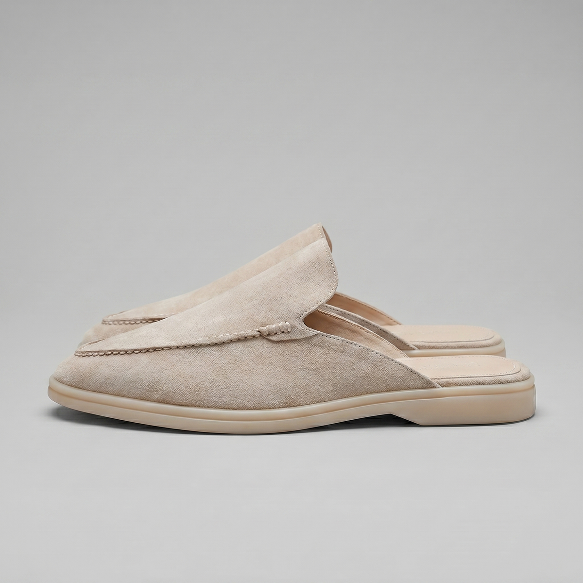 Men's suede backless mules | loafer style slip-ons