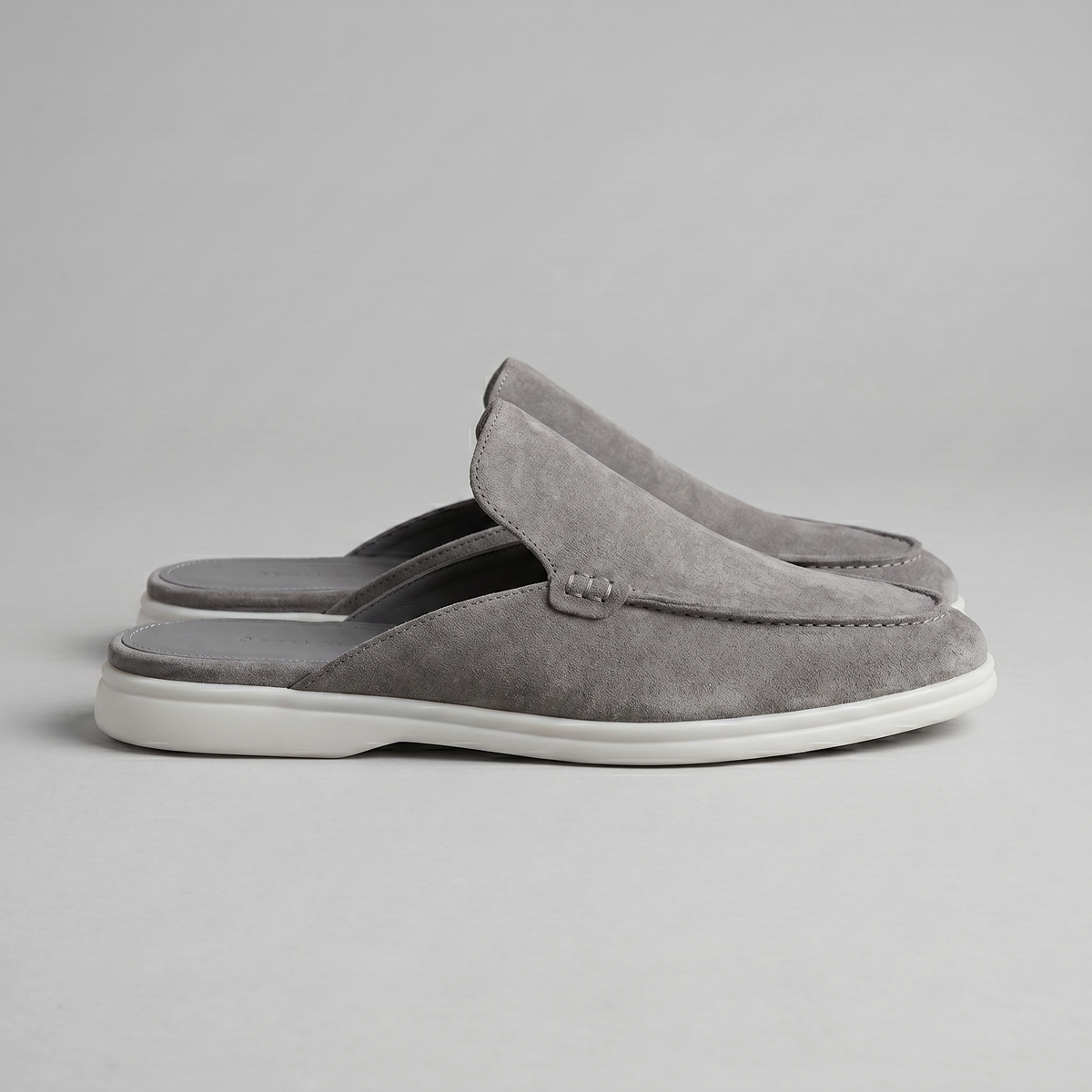 Men's suede backless mules | loafer style slip-ons