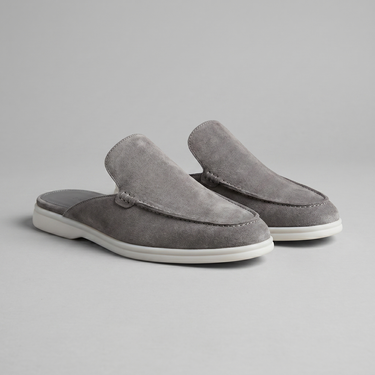 Men's suede backless mules | loafer style slip-ons