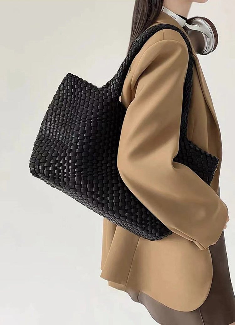 Women's woven tote bag large shoulder bag