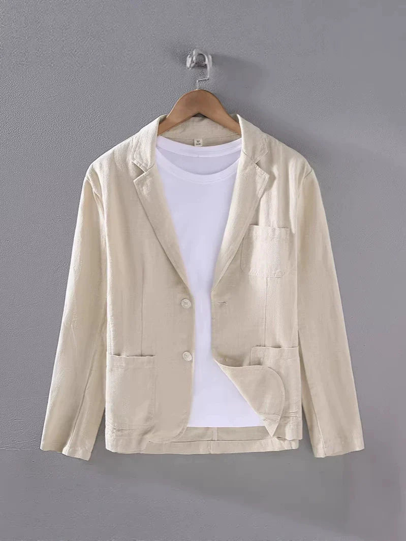 Men's linen blazer - unstructured lightweight sport coat for summer events