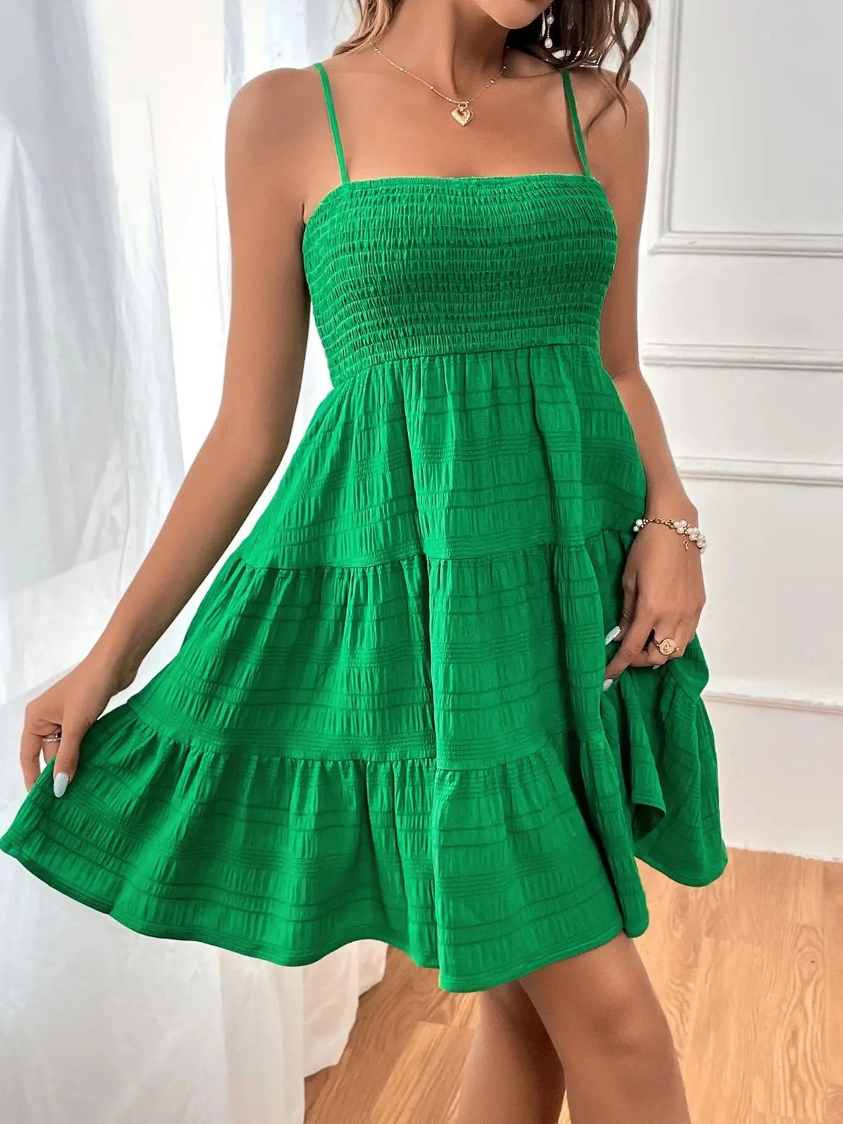 Sleeveless Smocked Mini Dress