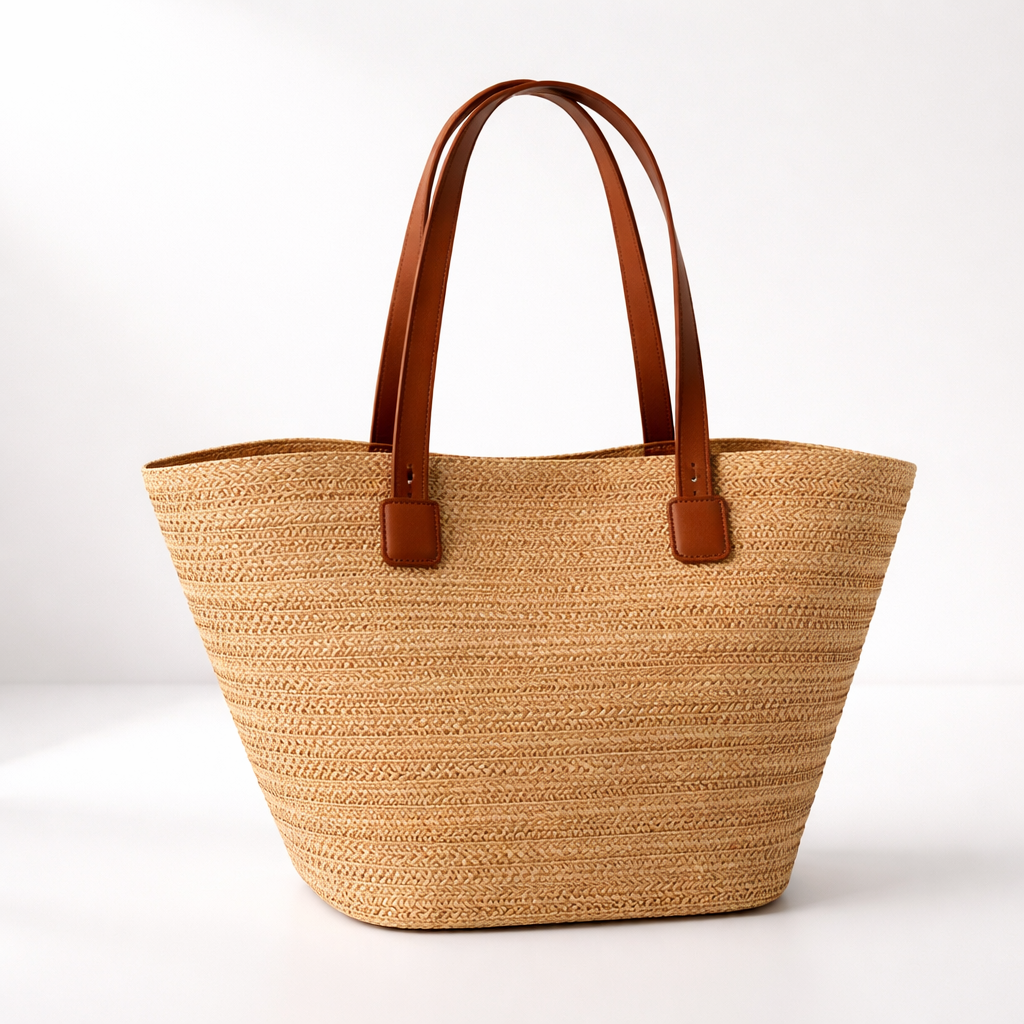 Woven Straw Summer Tote Bag